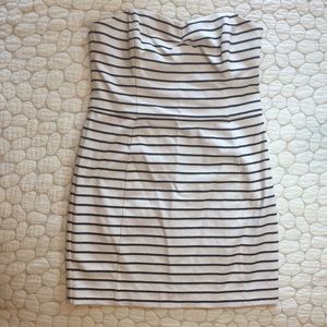 Rachel Roy striped strapless sweetheart dress